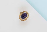 14 CT. Yellow Gold - Synthetic Amethyst & Chrysoprase - Size 59