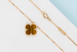 Vintage Alhambra Necklace - Yellow Gold - Tiger Eye - 42 CM - B&P