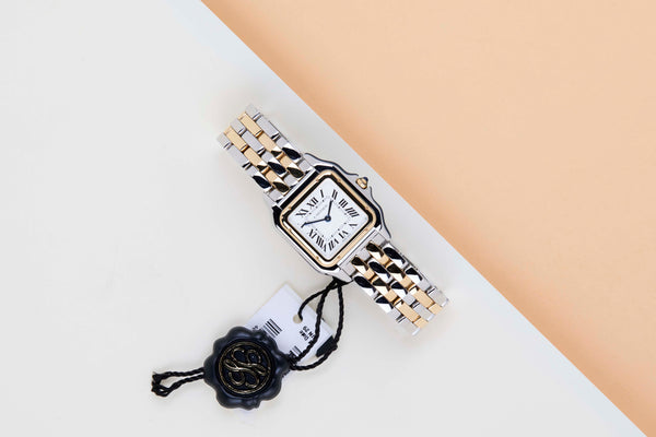 Panthère De Cartier Medium 'Steel/Yellow Gold - White Roman Dial'