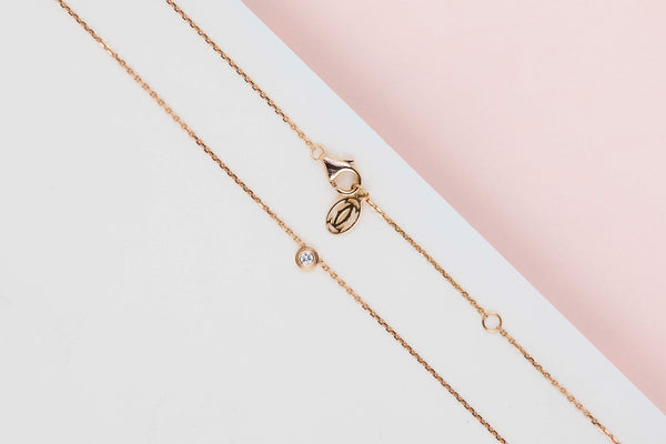 D'Amour Necklace XS - Rose Gold & Diamond - B&P - 41 CM