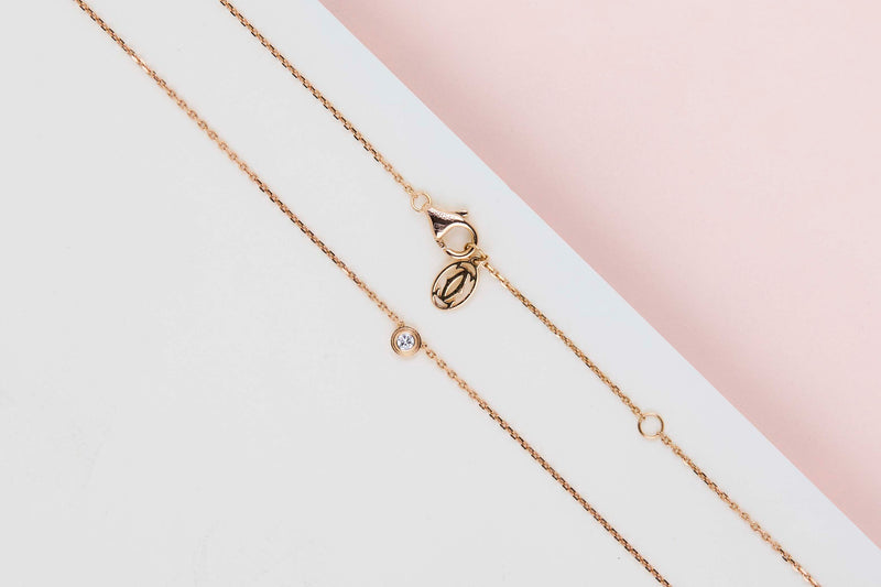 D'Amour Necklace XS - Rose Gold & Diamond - B&P - 41 CM