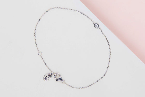 D'amour Bracelet XS - White Gold & Diamond - B&P - 18,5 CM