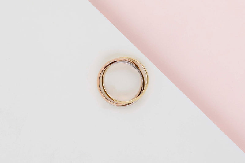 Trinity Ring Small - White Gold/Rose Gold/Yellow Gold - Size 53 - B&P