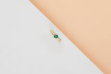 18ct. Yellow Gold Ring - Emerald & Diamonds - Size 52