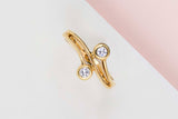 18ct. Yellow Gold Ring - Diamonds - Size 53