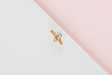 18ct. Yellow Gold Ring - Diamonds - Size 53