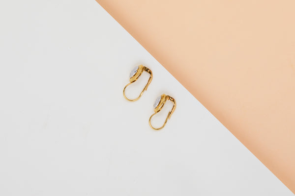 18ct. Yellow and White Gold Earrings - Diamonds