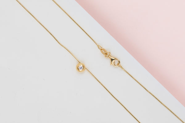 18ct. Yellow Gold Cipollina Necklace - Diamond - 42CM