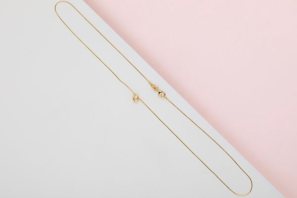 18ct. Yellow Gold Cipollina Necklace - Diamond - 42CM