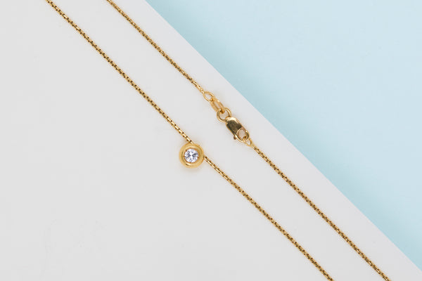 18ct. Yellow Gold Cipollina Necklace - Diamond - 42CM