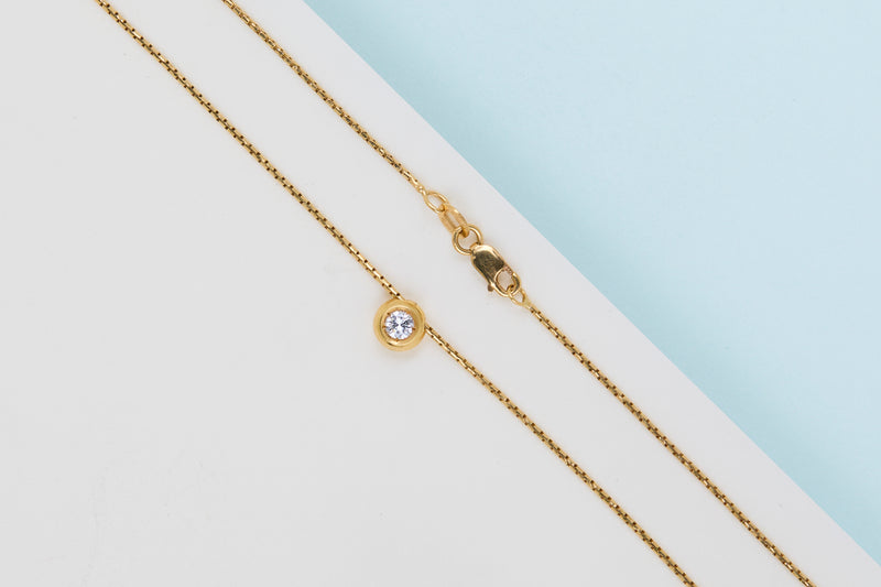 18ct. Yellow Gold Cipollina Necklace - Diamond - 42CM