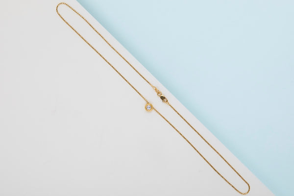 18ct. Yellow Gold Cipollina Necklace - Diamond - 42CM