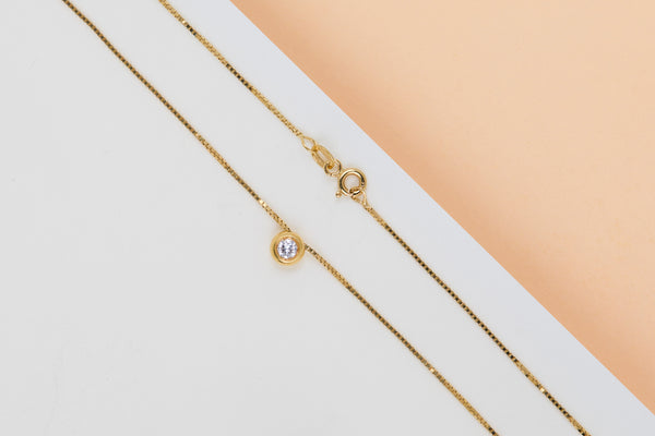 18ct. Yellow Gold Cipollina Necklace - Diamond - 42CM