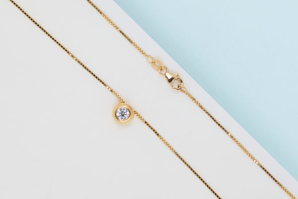 18ct. Yellow Gold Cipollina Necklace - Diamond - 42CM