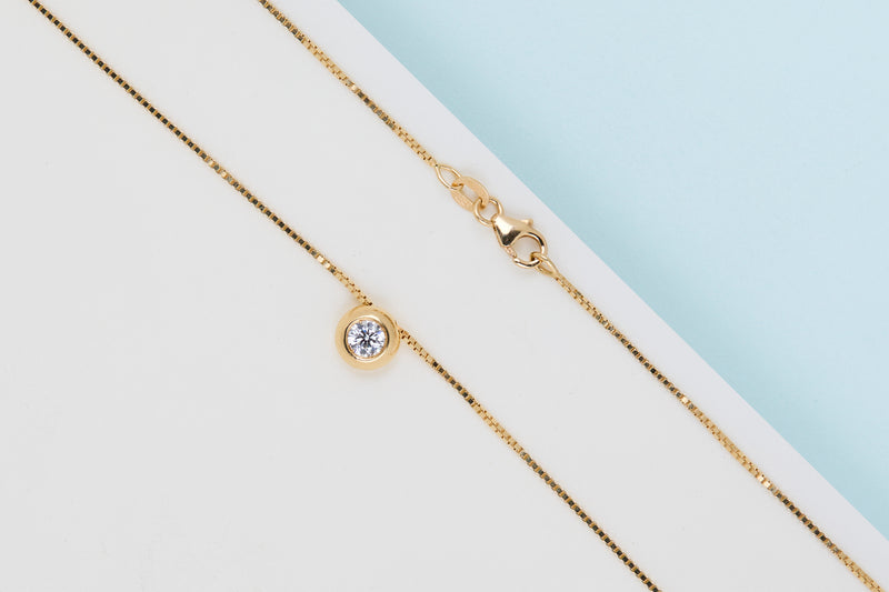 18ct. Yellow Gold Cipollina Necklace - Diamond - 42CM