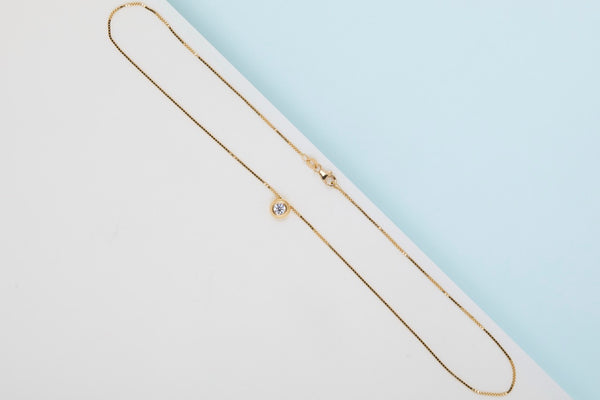 18ct. Yellow Gold Cipollina Necklace - Diamond - 42CM