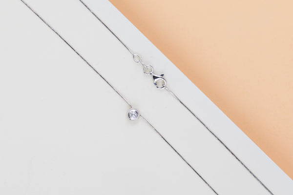 18ct. White Gold Cipollina Necklace - Diamond - 42CM