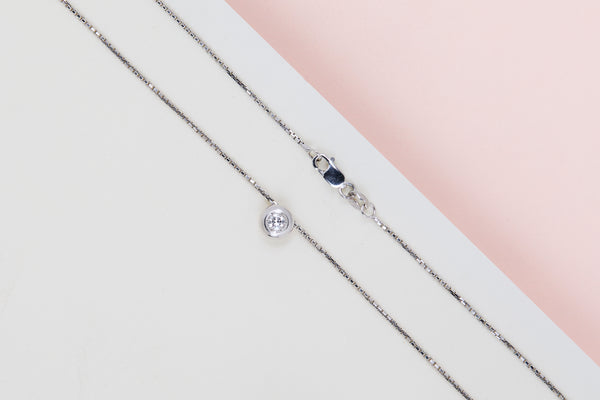 18ct. White Gold Cipollina Necklace - Diamond - 42CM