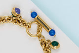 18ct. Charm Bracelet - Multiple Gemstones - 19CM
