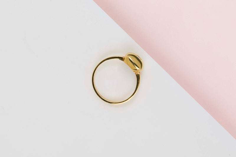 18ct. Yellow Gold Ring - Diamond - Size 53