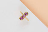 18ct. Yellow Gold Ring - Rubies - Size 55