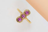 18ct. Yellow Gold Ring - Rubies - Size 55