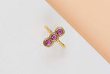 18ct. Yellow Gold Ring - Rubies - Size 55