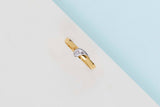 18ct. Yellow and White Gold Ring - Diamond - Size 55