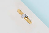 18ct. Yellow and White Gold Ring - Diamond - Size 55