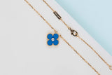 Vintage Alhambra Necklace - Limited Edition - YG - Blue Porcelain & Diamond - 42 CM - B&P