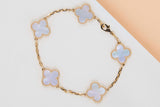 Vintage Alhambra Bracelet - 5 Motifs - Yellow Gold & Mother of Pearl - 19.5CM - B&P