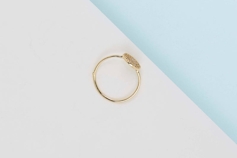 18ct. Yellow Gold Ring - Diamonds - Size 54