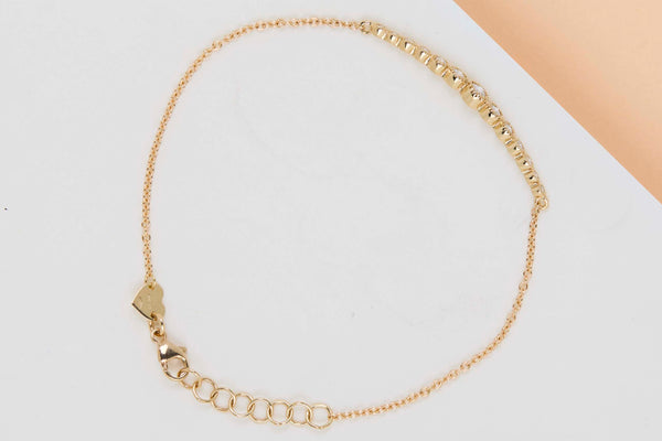 18ct. Yellow Gold Bracelet - Diamonds - 17CM