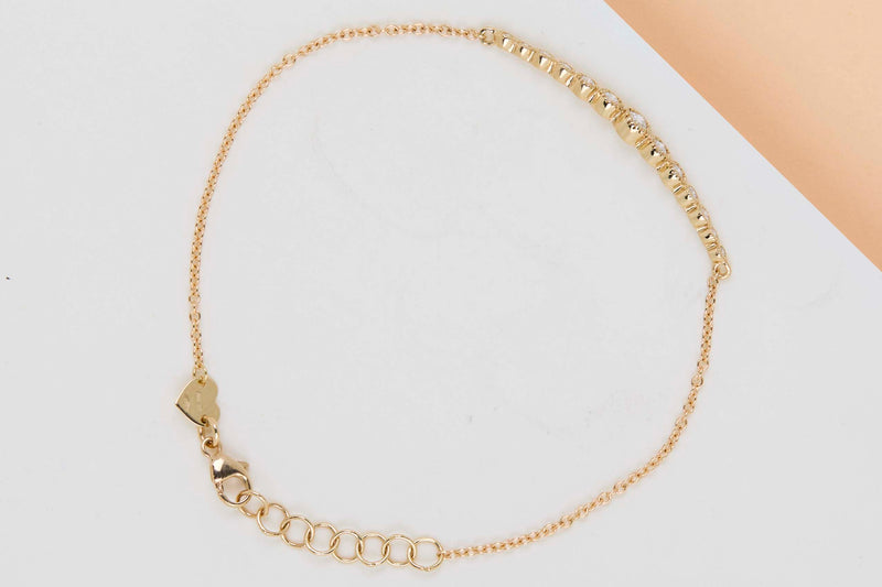 18ct. Yellow Gold Bracelet - Diamonds - 17CM