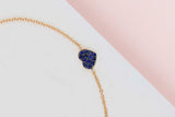 18ct. Yellow Gold Bracelet - Blue Sapphire - 17.5CM