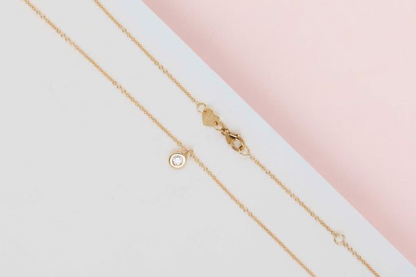 18ct. Yellow Gold Necklace - Diamond - 42 CM