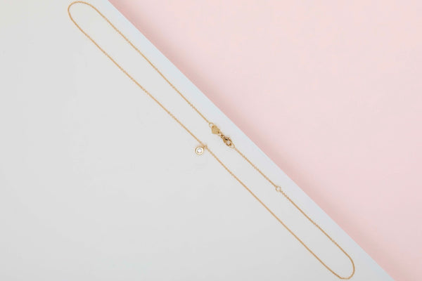 18ct. Yellow Gold Necklace - Diamond - 42 CM