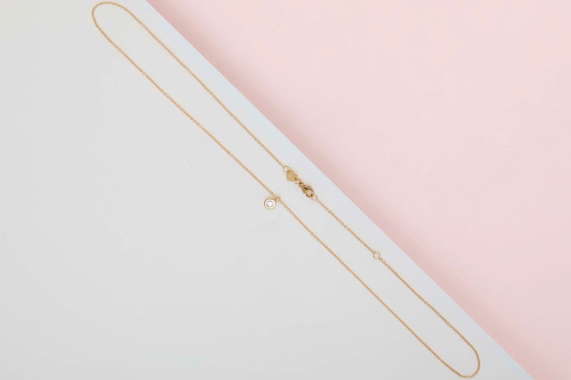 18ct. Yellow Gold Necklace - Diamond - 42 CM