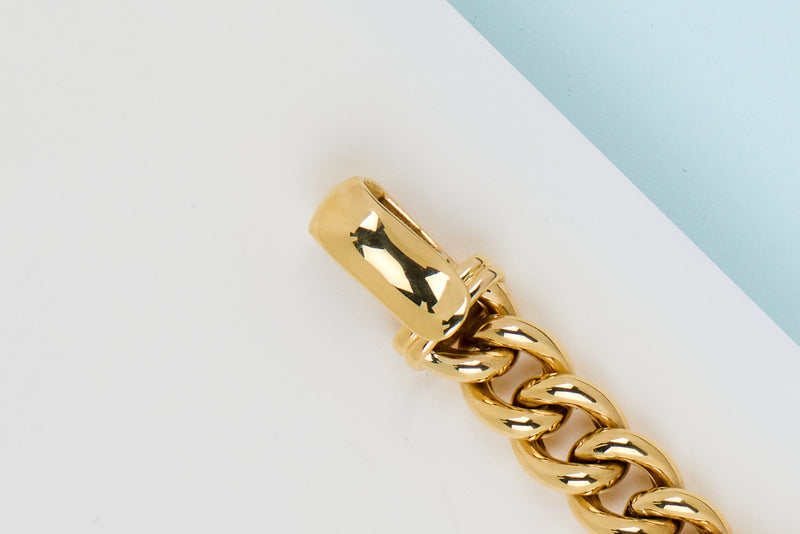 18ct. Yellow Gold & Turquoise Bracelet - 20.5CM