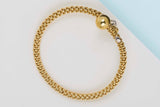 18ct. Fope Flower Bracelet - Yellow Gold - Diamonds