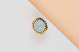 18ct. Yellow Gold Ring - Root Of Aquamarine - Size 53