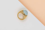 18ct. Yellow Gold Ring - Root Of Aquamarine - Size 53