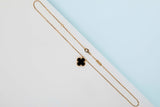 Vintage Alhambra Necklace - Yellow Gold - Onyx - 42 CM - B&P