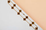 Vintage Alhambra Necklace - 10 Motifs - Tiger Eye - 42CM - B&P