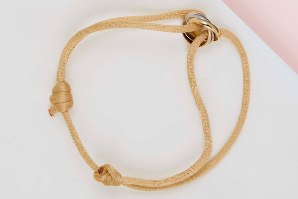 Trinity Cord Bracelet - White Gold/Yellow Gold/Rose Gold - B&P