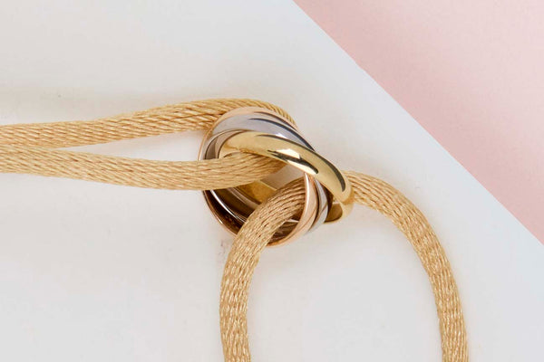 Trinity Cord Bracelet - White Gold/Yellow Gold/Rose Gold - B&P
