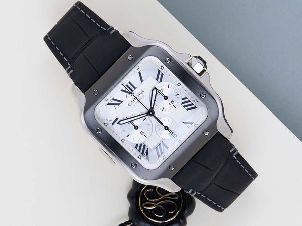 Santos Extra Large Chronograph 'Silver Dial'