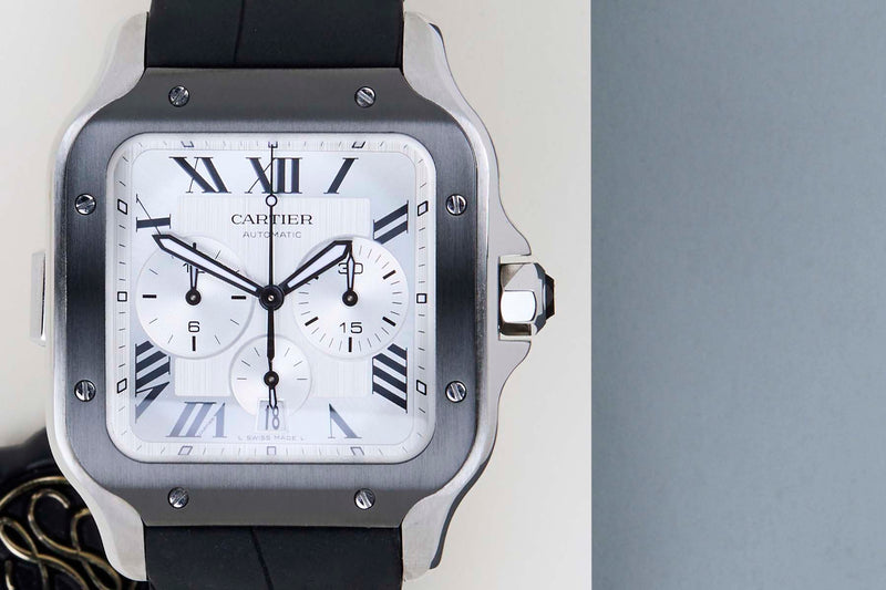 Santos Extra Large Chronograph 'Silver Dial'