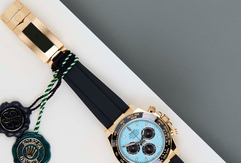 Daytona 'Yellow Gold - Tiffany Blue Dial - Oysterflex'