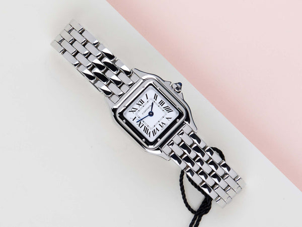 Panthere De Cartier Small 'Steel - White Roman Dial'